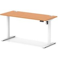 Air Lite 1400 x 600mm Height Adjustable Office Desk Beech Top Cable