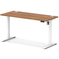 Air Lite 1400 x 600mm Height Adjustable Office Desk Walnut Top Cable