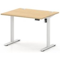 Air Lite 1000 x 800mm Height Adjustable Office Desk Maple Top Cable