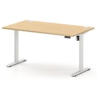 Air Lite 1400 x 800mm Height Adjustable Office Desk Maple Top Cable