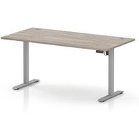 Air Lite 1600 x 800mm Height Adjustable Office Desk Grey Oak Top Cable