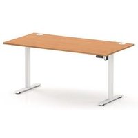 Air Lite 1600 x 800mm Height Adjustable Office Desk Beech Top Cable