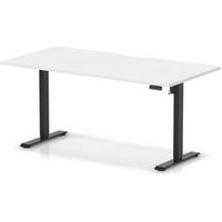 Air Lite 1600x800 Scalloped Height Adjustable Desk White Top Black Leg