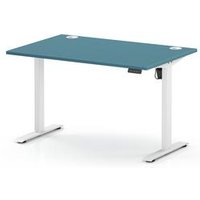 Air Lite 1200x800 Height Adjustable Desk Dark Teal Top CP White Leg
