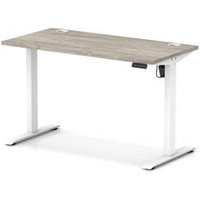 Air Lite 1200 x 600mm Height Adjustable Office Desk Grey Oak Top Cable