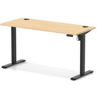 Air Lite 1400 x 600mm Height Adjustable Office Desk Maple Top Cable