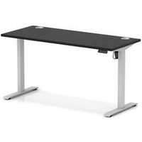 Air Lite 1400 x 600mm Height Adjustable Office Desk Black Top Cable