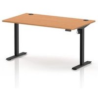 Air Lite 1400 x 800mm Height Adjustable Office Desk Beech Top Cable
