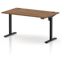 Air Lite 1400 x 800mm Height Adjustable Office Desk Walnut Top Cable
