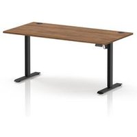 Air Lite 1600 x 800mm Height Adjustable Office Desk Walnut Top Cable