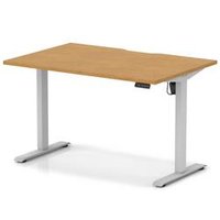 Air Lite 1200 x 800mm Scalloped Edge Height Adjustable Office Desk Oak