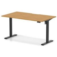 Air Lite 1400 x 800mm Scalloped Edge Height Adjustable Office Desk Oak