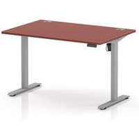 Air Lite 1200x800 Height Adjustable Desk Brick Red Top CP Silver Leg