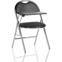 Milan Folding Black Vinyl Chrome Chair With Writing Table (MOQ of 4)