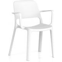 Nest Loop Stacking Cafe & Bistro Chair White with Arms BR000346