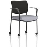 Brunswick Deluxe With Arms Black Frame With Castors Black Fabric Back