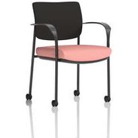 Brunswick Deluxe With Arms Black Frame With Castors Black Fabric Back