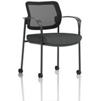 Brunswick Deluxe Arms Black Frame Castors Mesh Back Seat Quest Mussel