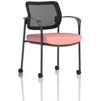 Brunswick Deluxe Arms Black Frame Castors Mesh Back Seat Quest Shrimp