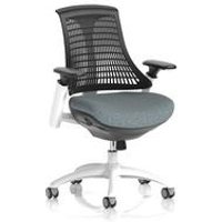 Flex Task Operator Chair White Frame Black Back Bespoke Colour Seat