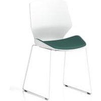 Florence Sled White Frame Visitor Chair Bespoke Colour Quest Kelp