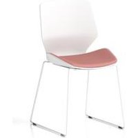 Florence Sled White Frame Visitor Chair Bespoke Colour Quest Shrimp