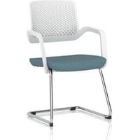 Cosmo Cantilever Chair White Frame Bespoke Colour Seat Rivet Quench