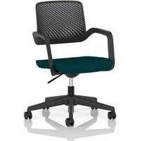 Cosmo Task Operator Chair Black Frame Bespoke Colour Seat Maringa Teal