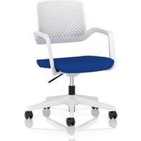 Cosmo Task Operator Chair White Frame Bespoke Colour Seat Stevia Blue