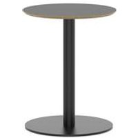 Brixworth 600mm Round Coffee Table Black Top Black Leg Disc Base Med