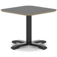 Brixworth 600mm Square Coffee Table Black Top Black Leg Cross Base Low