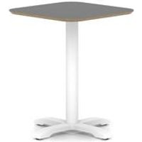 Brixworth 600mm Square Coffee Table Black Top White Leg Cross Base Med