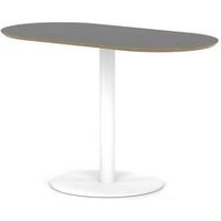 Brixworth 1200mm Oblong Coffee Table Black Top White Leg Disc Base Med
