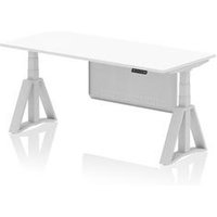 Air 1800x800 Sit Stand Desk White Silver Leg Modesty Panel Piste Foot