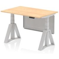 Air 1200x800 Sit Stand Desk Maple Silver Leg Modesty Panel Piste Foot
