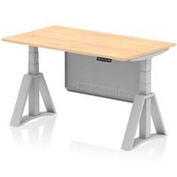 Air 1400x800 Sit Stand Desk Maple Silver Leg Modesty Panel Piste Foot