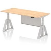 Air 1800x800 Sit Stand Desk Maple Silver Leg Modesty Panel Piste Foot