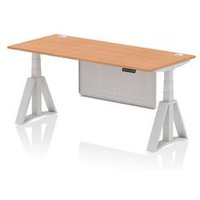 Air 1800x800 Sit Stand Desk Oak Ports Silver Lg Modesty Panel Piste Ft