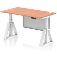 Air Modesty 1400 x 800mm Height Adjustable Office Desk Beech Top Cable