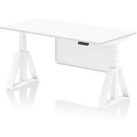 Air Modesty 1600 x 800mm Height Adjustable Office Desk White Top Cable