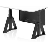 Air Modesty 1200 x 800mm Height Adjustable Office Desk White Top Black
