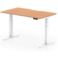 Air 1400 x 800mm Scalloped Edge Height Adjustable Office Desk Oak Top
