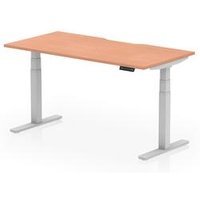 Air 1600 x 800mm Scalloped Edge Height Adjustable Office Desk Beech