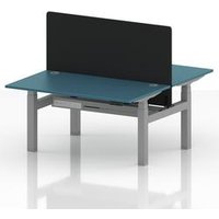 Air 1400 Sit Stand Bench Desk with Teal Screens