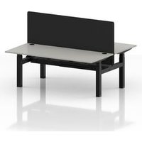 Air 1800 Sit-Stand Bench Desk with Grey Top and Black Frame