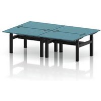Air Sit Stand Bench Desk with Dark Teal Top