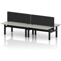 Air 1600 Sit Stand Bench Desk with Grey Top and Black Frame
