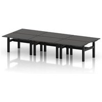 Air 1200x800 Sit-Stand Bench Desk with Ports - Carbon Grey