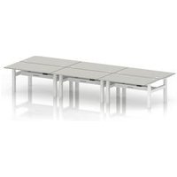 Air Back-to-Back 1400 x 800mm Height Adjustable 6 Person Office Bench