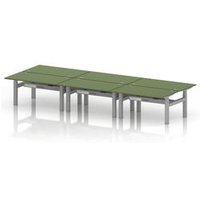 Air Sit Stand 6-Person Bench Desk in Moss Green